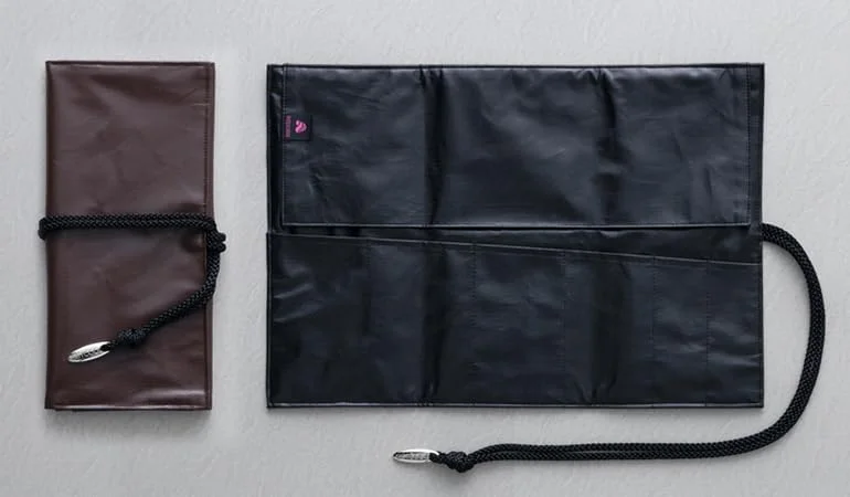 ست براش آرایشی 5 تکه BISYODO سری TSUMUGI - کیف قهوه ای