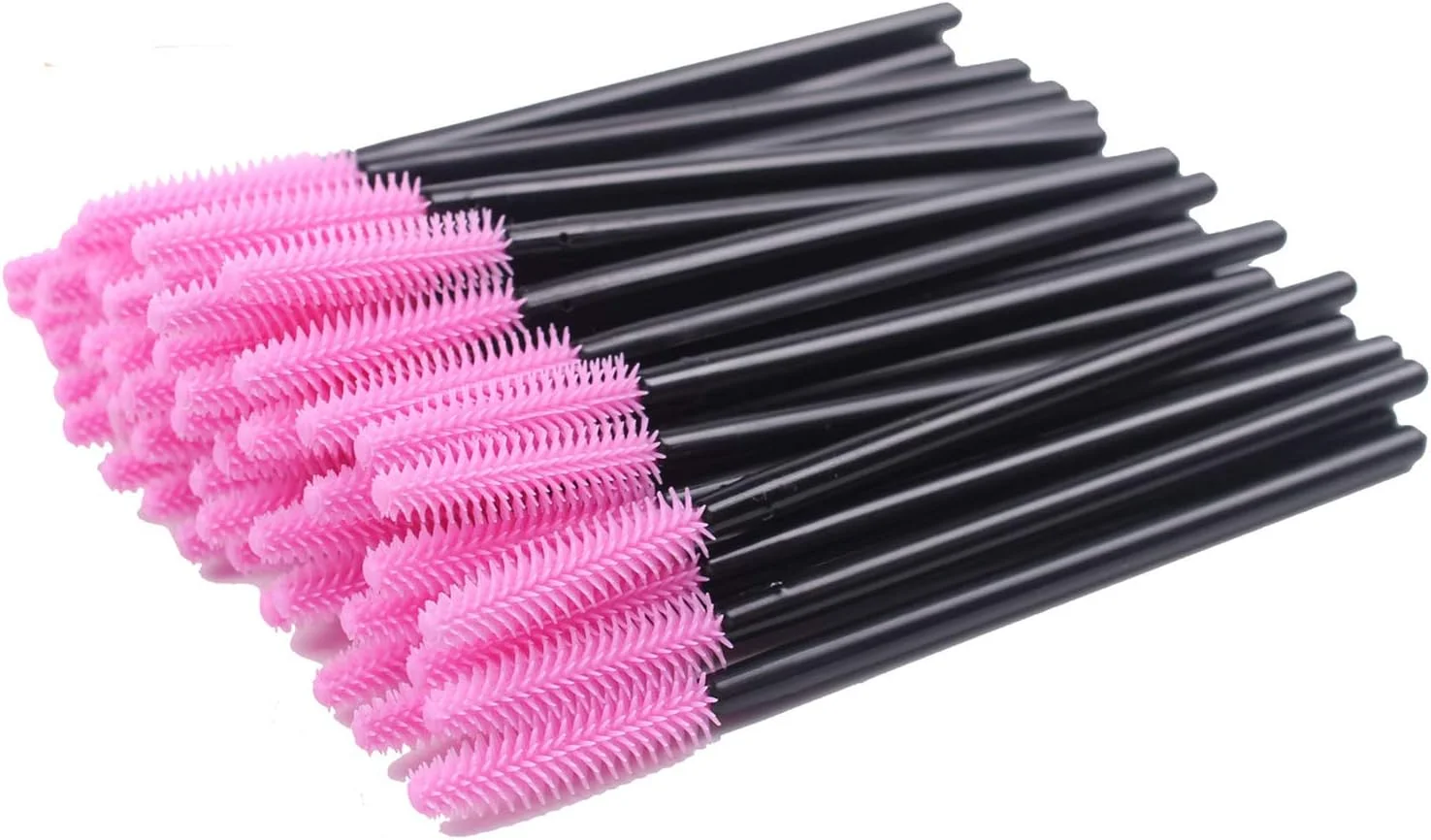 BIHRTC بسته 100 عددی برس ریمل مژه یکبار مصرف سیلیکونی، اپلیکاتور چوب، برس ابرو، ست کیت ابزار آرایش