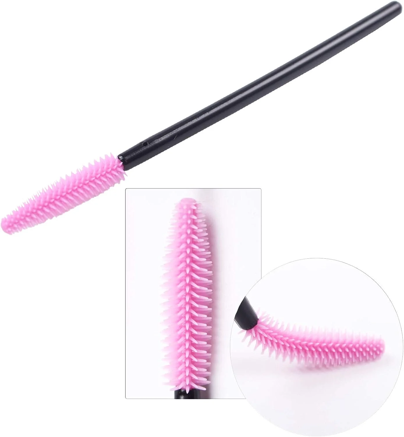BIHRTC بسته 100 عددی برس ریمل مژه یکبار مصرف سیلیکونی، اپلیکاتور چوب، برس ابرو، ست کیت ابزار آرایش BIHRTC بسته 100 عددی برس ریمل مژه یکبار مصرف سیلیکونی، اپلیکاتور چوب، برس ابرو، ست کیت ابزار آرایش