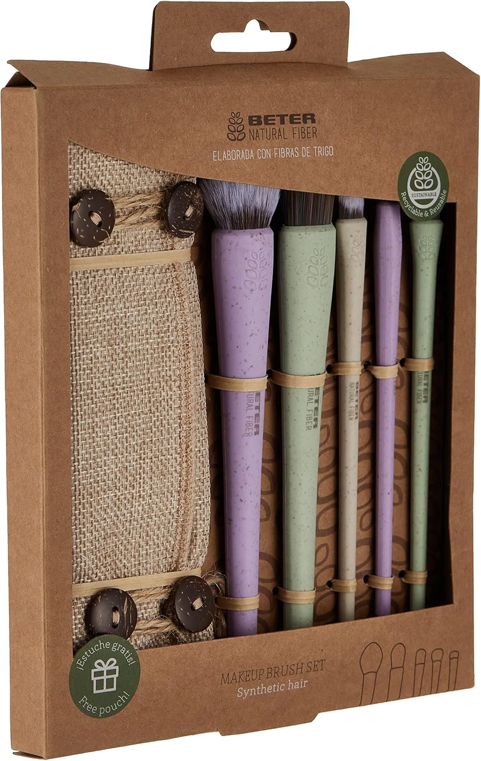 ست برس آرایشی الیاف طبیعی Better با 5 برس