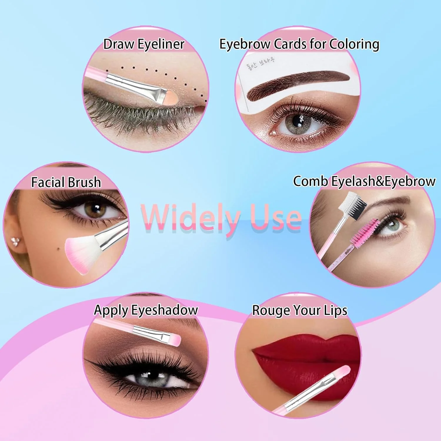 ست برس آرایشی 10 تکه BenePoint، برس سایه چشم با برس رژگونه، برس لب، برس ابرو دو طرفه، 5 عدد برس مژه یکبار مصرف و 3 عدد کارت ابرو، برس های آرایشی حرفه ای ست برس آرایشی 10 تکه BenePoint، برس سایه چشم با برس رژگونه، برس لب، برس ابرو دو طرفه، 5 عدد برس مژه یکبار مصرف و 3 عدد کارت ابرو، برس های آرایشی حرفه ای