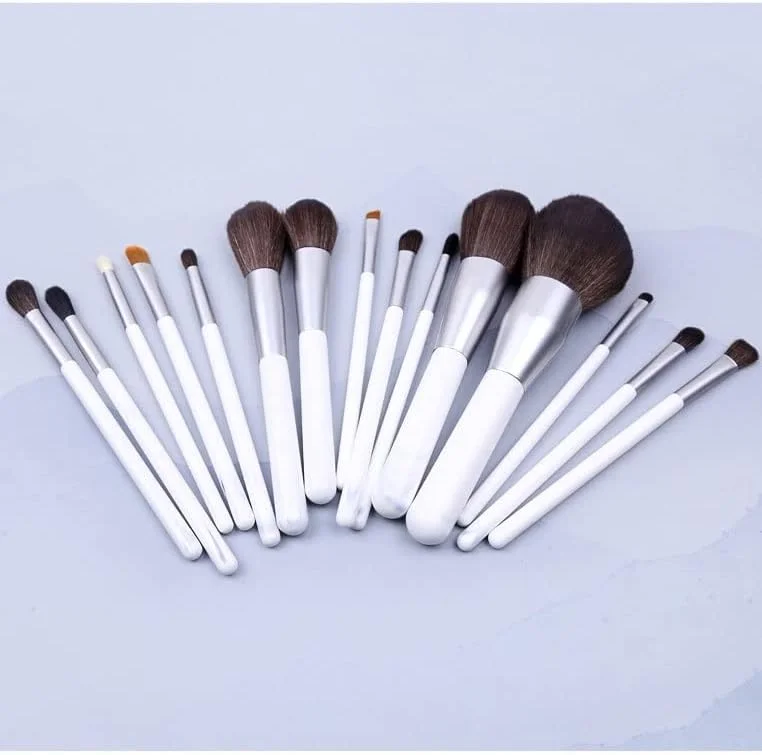 ست برس آرایشی ابزار زیبایی نقره ای 15 طرح جوهر ست برس آرایش