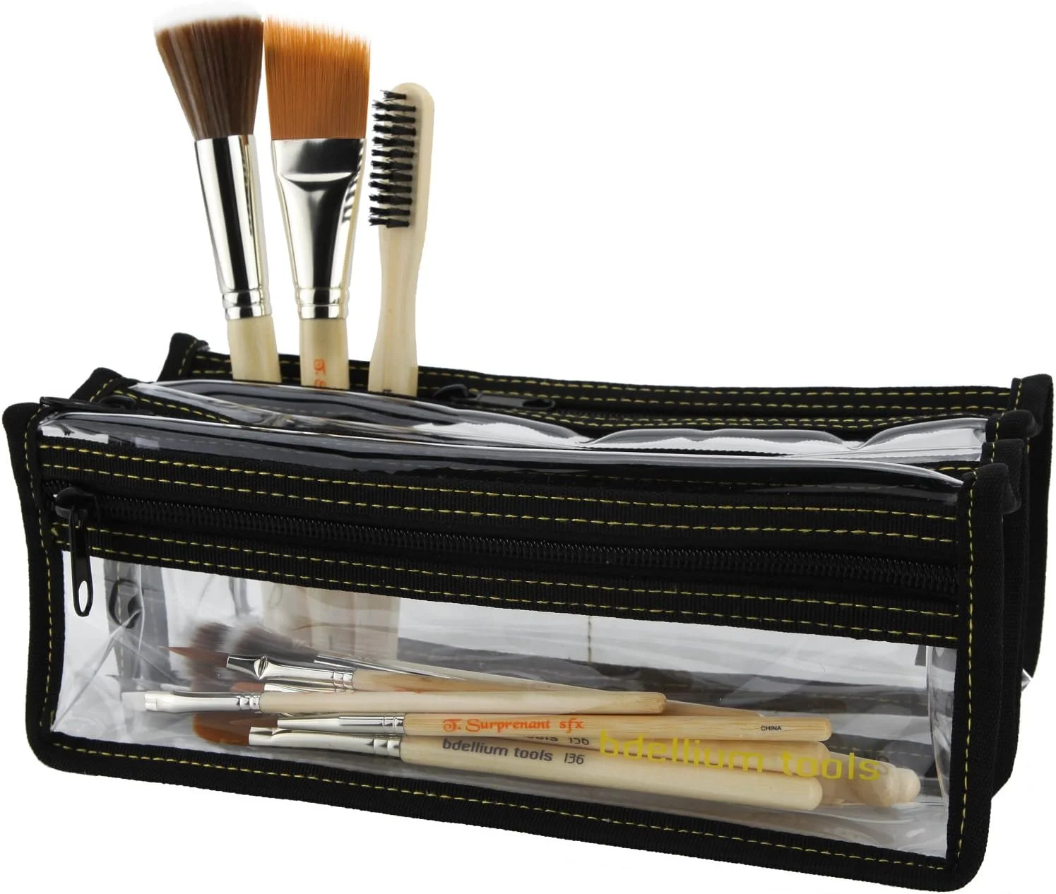 ست برس آرایشی حرفه ای جلوه های ویژه Bdellium Tools سری SFX - ست 12 عددی برس با کیف دوتایی (اولین مجموعه)