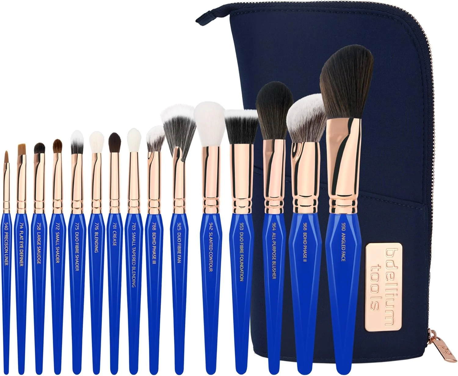 ست کامل 15 تکه برس آرایشی مثلث طلایی Bdellium Tools، فاز III