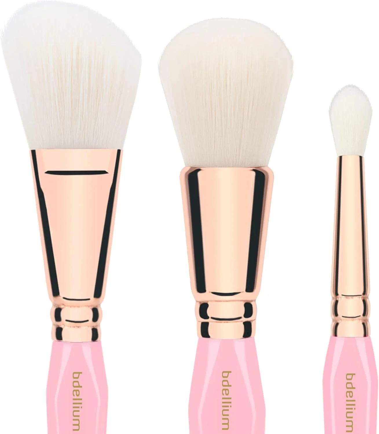 ست برس آرایشی مثلث طلایی درخشان Bdellium Tools Pink - ابزار ممتاز با موهای مصنوعی نرم و حلقه برنجی رزگلد برای چند منظوره (صورتی، 6 عدد) ست برس آرایشی مثلث طلایی درخشان Bdellium Tools Pink - ابزار ممتاز با موهای مصنوعی نرم و حلقه برنجی رزگلد برای چند منظوره (صورتی، 6 عدد)
