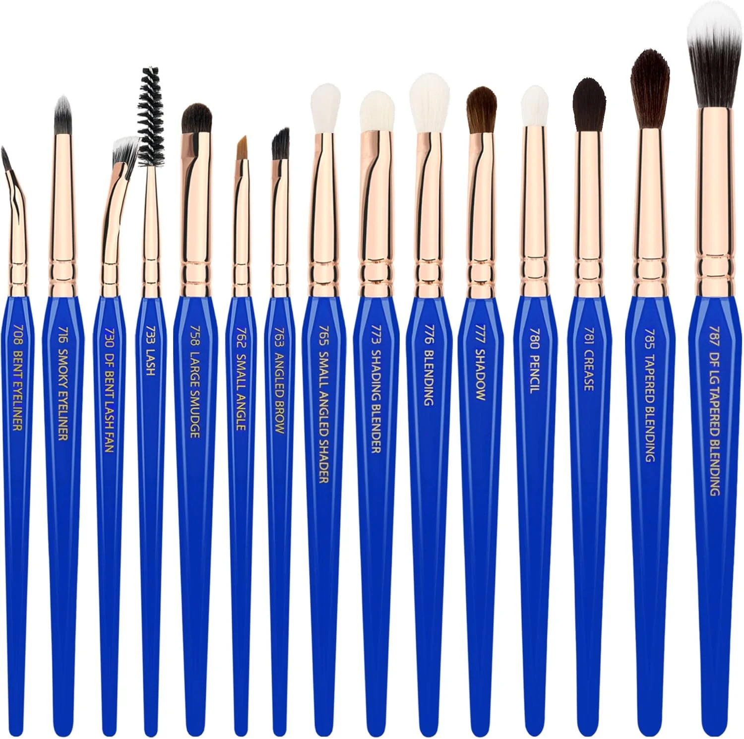 ست کامل 15 تکه برس آرایشی مثلث طلایی Bdellium Tools، مخصوص چشم