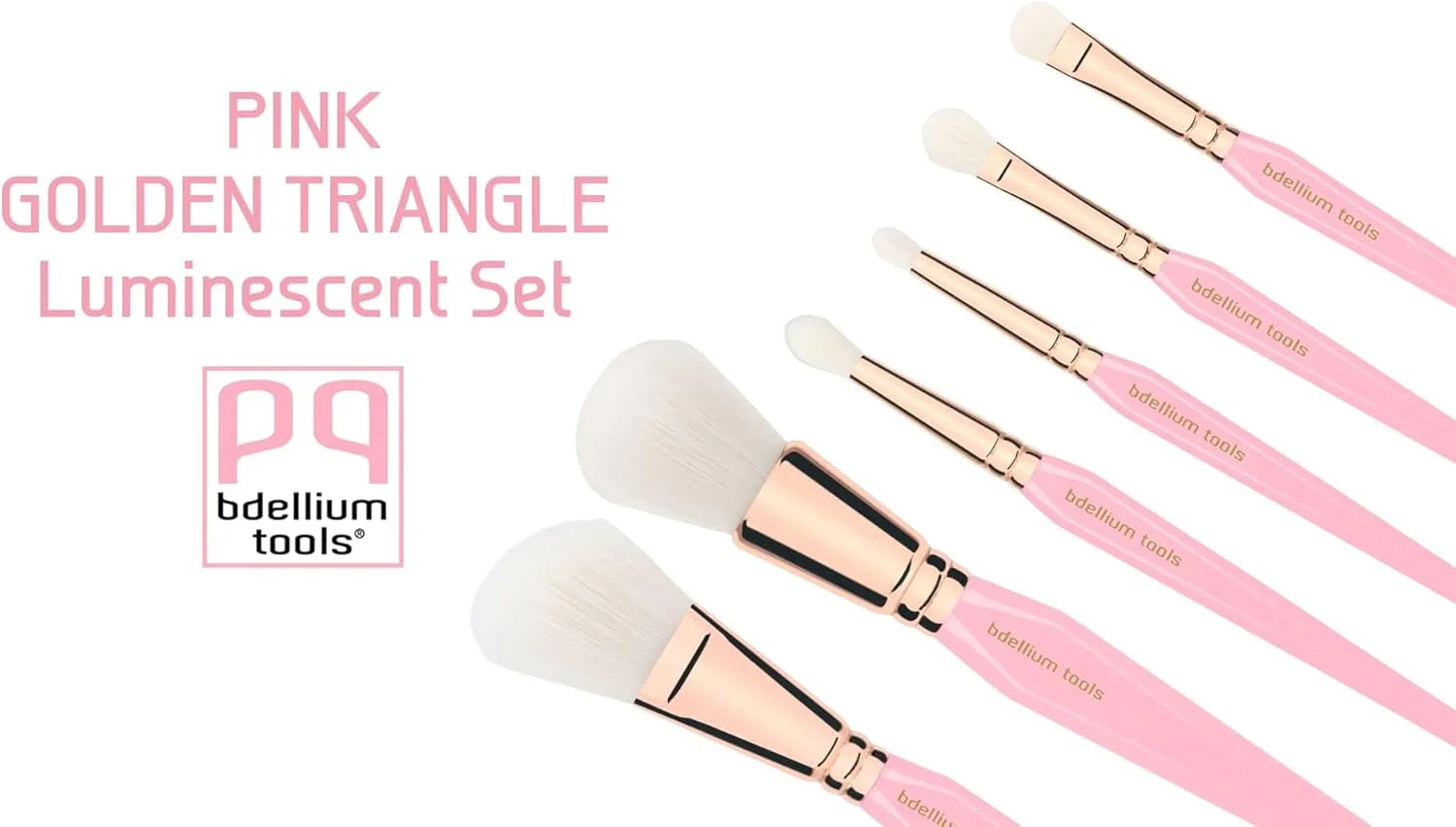 ست برس آرایشی مثلث طلایی درخشان Bdellium Tools Pink - ابزار ممتاز با موهای مصنوعی نرم و حلقه برنجی رزگلد برای چند منظوره (صورتی، 6 عدد) ست برس آرایشی مثلث طلایی درخشان Bdellium Tools Pink - ابزار ممتاز با موهای مصنوعی نرم و حلقه برنجی رزگلد برای چند منظوره (صورتی، 6 عدد)