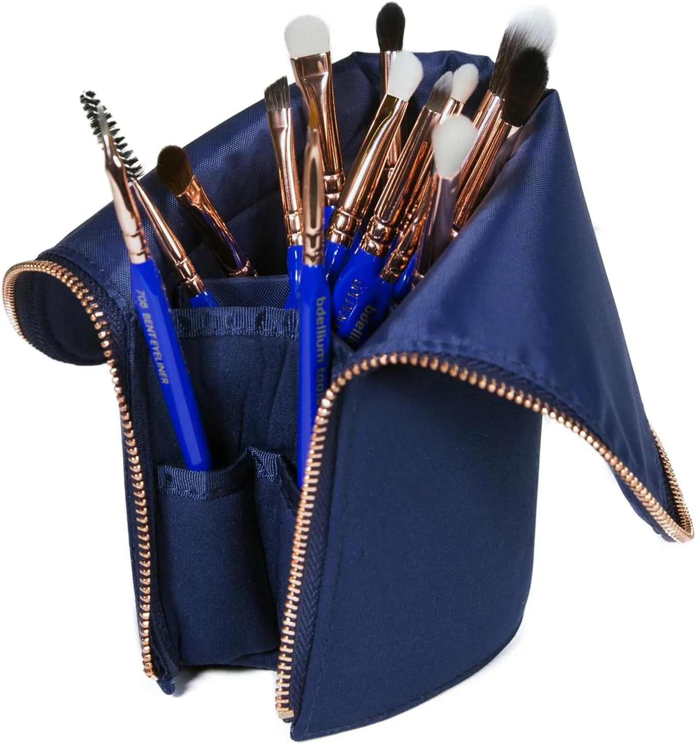 ست کامل 15 تکه برس آرایشی مثلث طلایی Bdellium Tools، مخصوص چشم