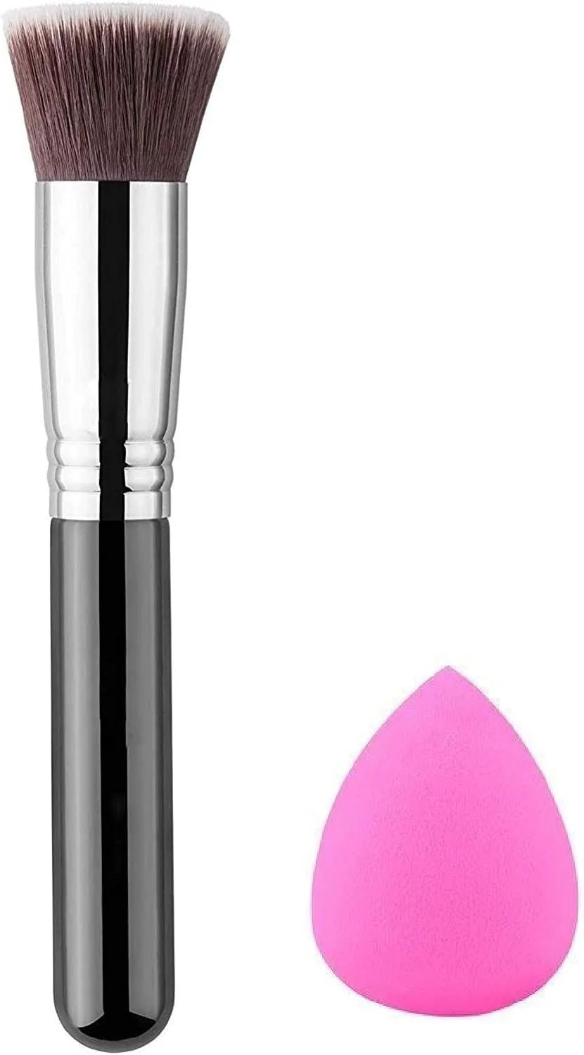 مجموعه برس آرایشی AVEU Beauty شامل برس رژگونه، برس ترکیب کرم پودر مایع و پد اسفنجی پودر