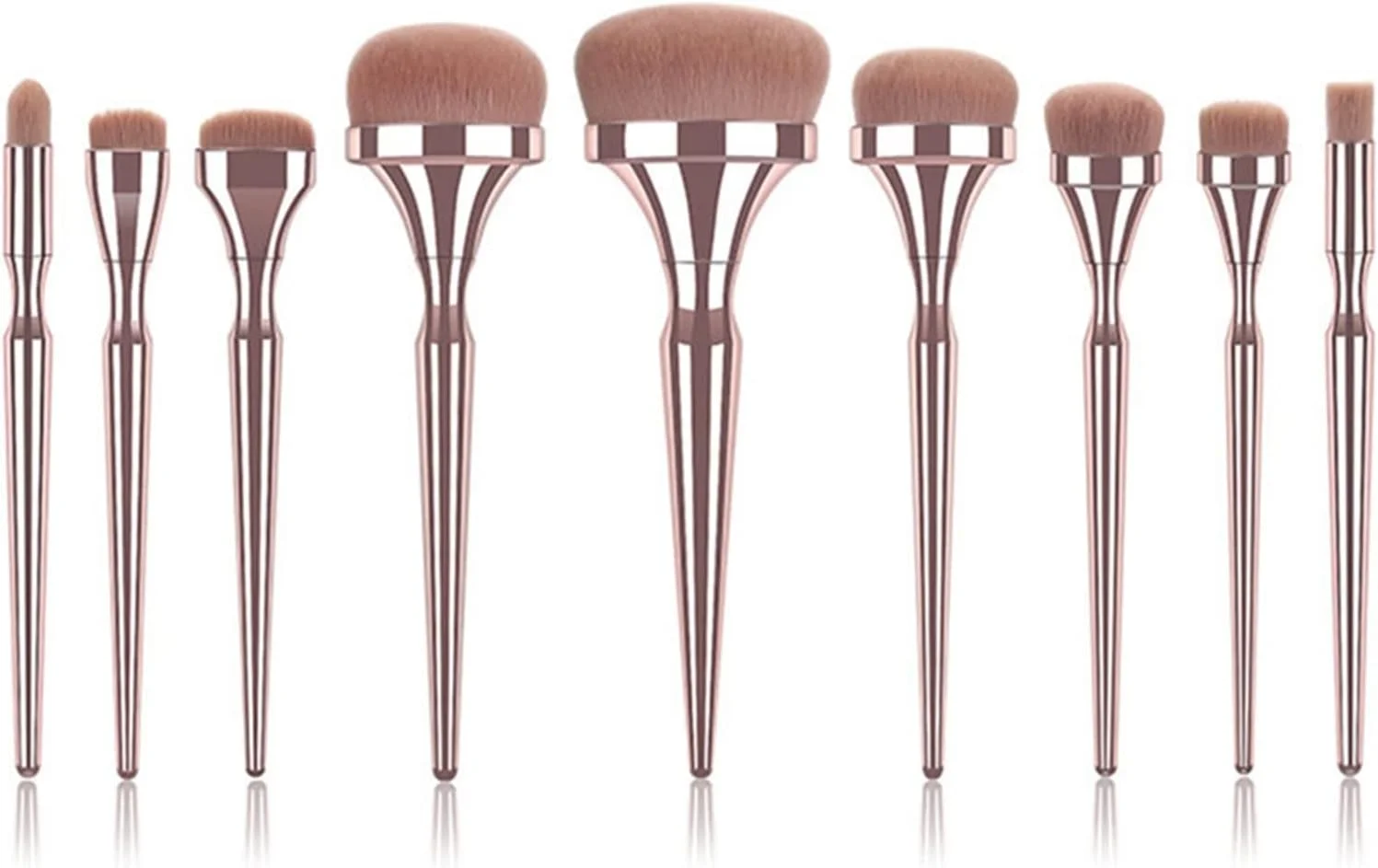 ست برس آرایشی آسیلو، ست برس های آرایشی دسته طلایی برای کرم پودر، پودر، برس های آرایشی pincel maquiagem kabuki، ابزارهای زیبایی