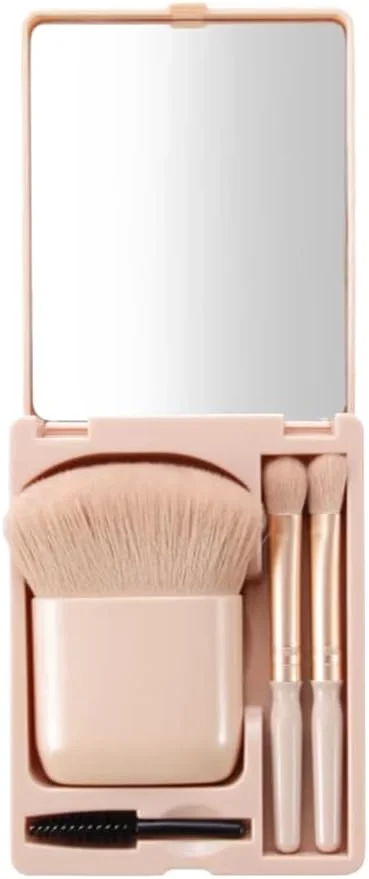 ست برس آرایشی مسافرتی ARFUKA، مجموعه کامل برس های آرایشی کوچک با کیف برس و آینه داخلی