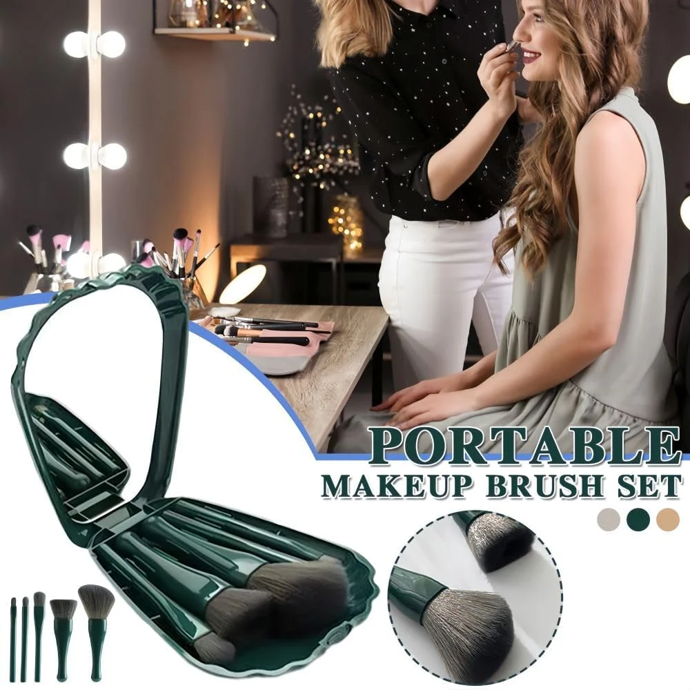 ست برس آرایشی مسافرتی ARFUKA، ست برس آرایشی مینی با عملکرد کامل، کیت برس آرایشی با کیف برس و آینه داخلی، سبز ست برس آرایشی مسافرتی ARFUKA، ست برس آرایشی مینی با عملکرد کامل، کیت برس آرایشی با کیف برس و آینه داخلی، سبز