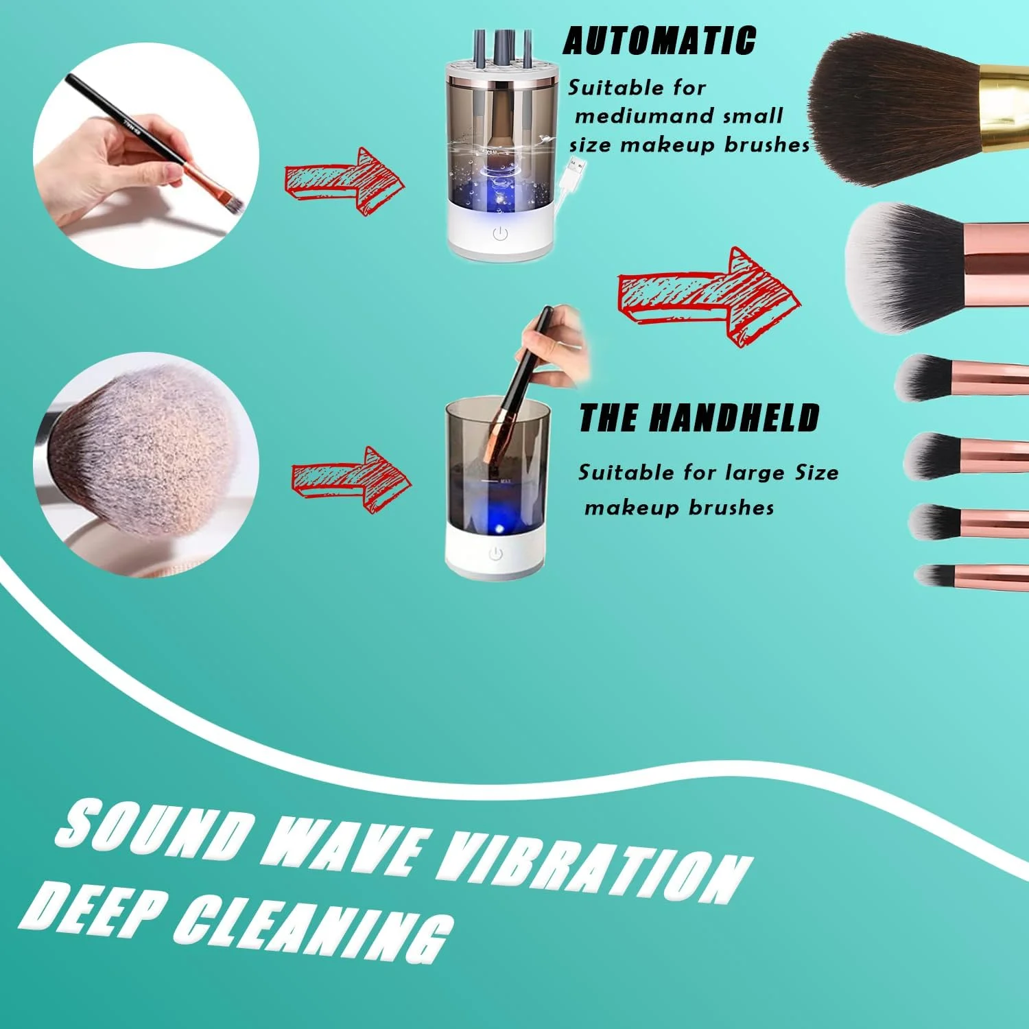 دستگاه تمیز کننده برس آرایشی برقی آرشانی، اسپینر برس تمیز کننده اتوماتیک قابل حمل با تشک برس برای مجموعه برس های آرایشی زیبایی در همه اندازه ها، سازماندهی برس های آرایشی، اسپینر برس تمیز کننده عمیق دستگاه تمیز کننده برس آرایشی برقی آرشانی، اسپینر برس تمیز کننده اتوماتیک قابل حمل با تشک برس برای مجموعه برس های آرایشی زیبایی در همه اندازه ها، سازماندهی برس های آرایشی، اسپینر برس تمیز کننده عمیق