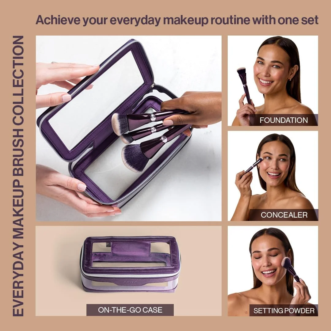 ست برس آرایشی روزانه مبتدی آنیسا بیوتی – 3 برس ضروری برای استفاده از کرم پودر، کانسیلر و پودر – الیاف نرم و مصنوعی برای پوشش بی عیب و نقص و بدون رگه ست برس آرایشی روزانه مبتدی آنیسا بیوتی – 3 برس ضروری برای استفاده از کرم پودر، کانسیلر و پودر – الیاف نرم و مصنوعی برای پوشش بی عیب و نقص و بدون رگه