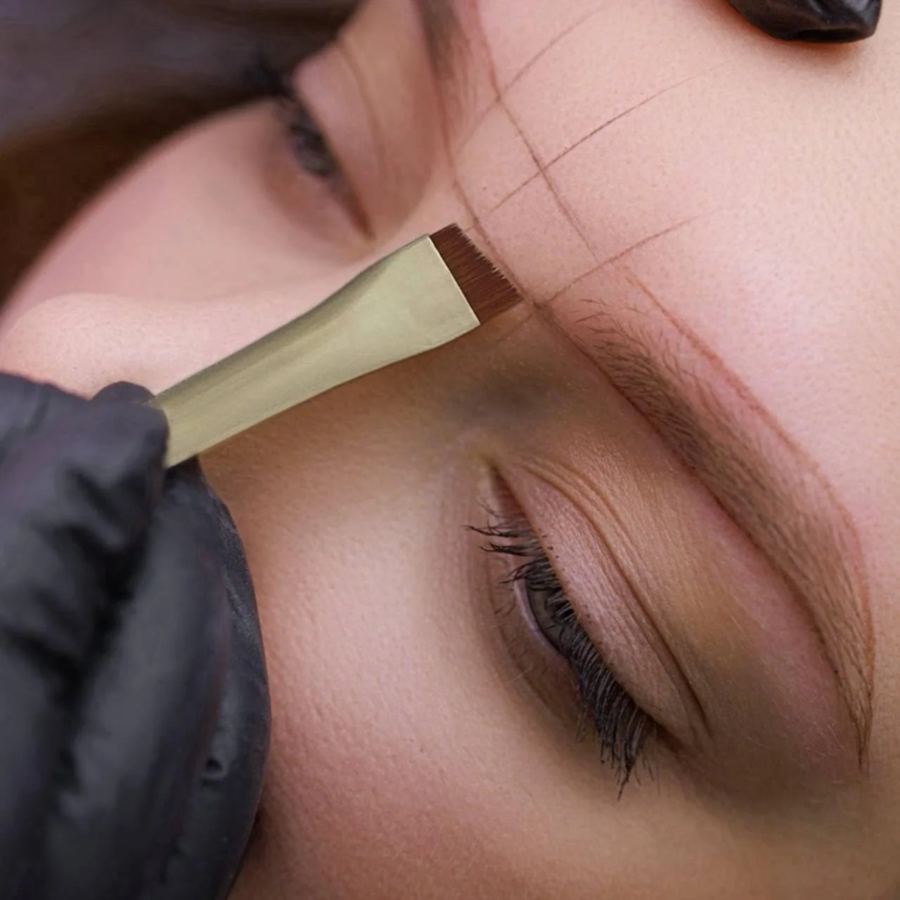 ست برس ابرو و خط چشم زاویه دار - 6 ابزار فوق العاده نازک و دقیق (خمیده، پهن و باریک) برای پودر، ژل، رنگ و پماد - کیت حرفه ای برای ابرو و آرایش چشم