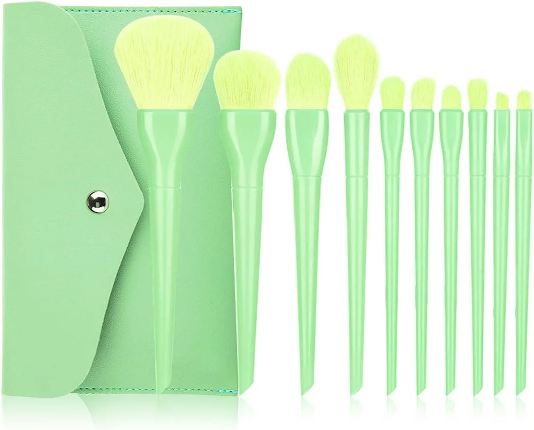 ست برس آرایشی حرفه ای آنایو سری Professional به همراه کیف نگهداری PU - بسته 10 عددی (سبز) ست برس آرایشی حرفه ای آنایو سری Professional به همراه کیف نگهداری PU - بسته 10 عددی (سبز)