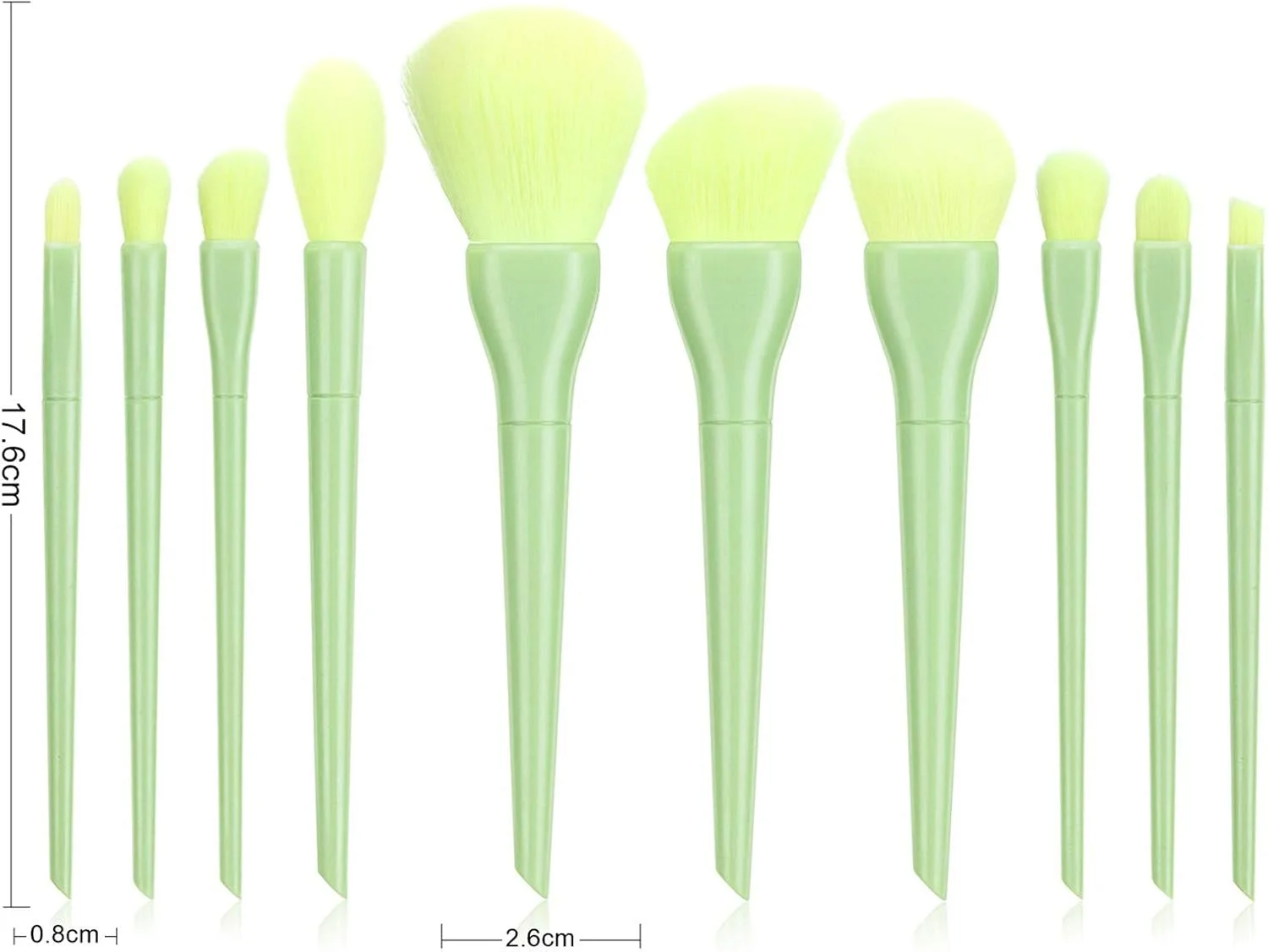 ست برس آرایشی حرفه ای آنایو سری Professional به همراه کیف نگهداری PU - بسته 10 عددی (سبز)