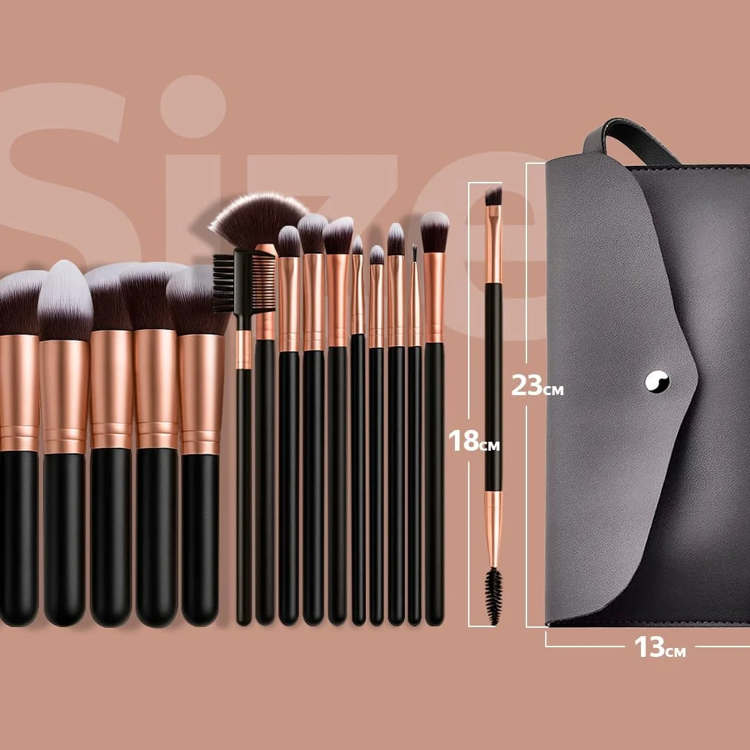 ست برس آرایشی 16 تکه AMROAH به همراه 1 تیغ ابرو، برس های آرایشی ممتاز مصنوعی برای کرم پودر، کیت برس های آرایشی حرفه ای برای پودر، کانسیلر، سایه چشم، رژگونه و هایلایتر ست برس آرایشی 16 تکه AMROAH به همراه 1 تیغ ابرو، برس های آرایشی ممتاز مصنوعی برای کرم پودر، کیت برس های آرایشی حرفه ای برای پودر، کانسیلر، سایه چشم، رژگونه و هایلایتر