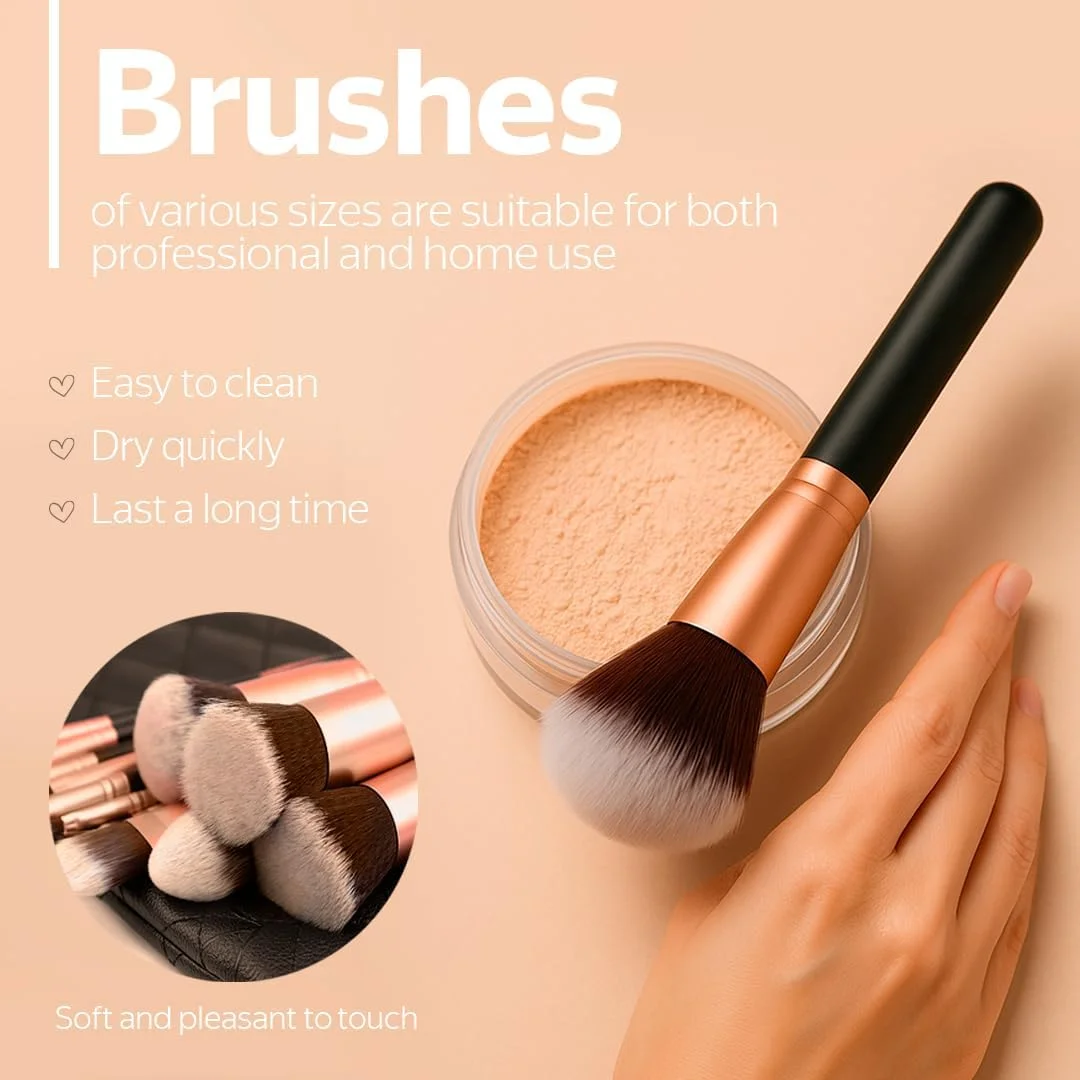 ست برس آرایشی 16 تکه AMROAH به همراه 1 تیغ ابرو، برس های آرایشی ممتاز مصنوعی برای کرم پودر، کیت برس های آرایشی حرفه ای برای پودر، کانسیلر، سایه چشم، رژگونه و هایلایتر ست برس آرایشی 16 تکه AMROAH به همراه 1 تیغ ابرو، برس های آرایشی ممتاز مصنوعی برای کرم پودر، کیت برس های آرایشی حرفه ای برای پودر، کانسیلر، سایه چشم، رژگونه و هایلایتر