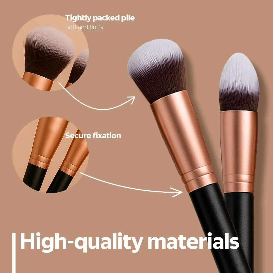 ست برس آرایشی 16 تکه AMROAH به همراه 1 تیغ ابرو، برس های آرایشی ممتاز مصنوعی برای کرم پودر، کیت برس های آرایشی حرفه ای برای پودر، کانسیلر، سایه چشم، رژگونه و هایلایتر ست برس آرایشی 16 تکه AMROAH به همراه 1 تیغ ابرو، برس های آرایشی ممتاز مصنوعی برای کرم پودر، کیت برس های آرایشی حرفه ای برای پودر، کانسیلر، سایه چشم، رژگونه و هایلایتر