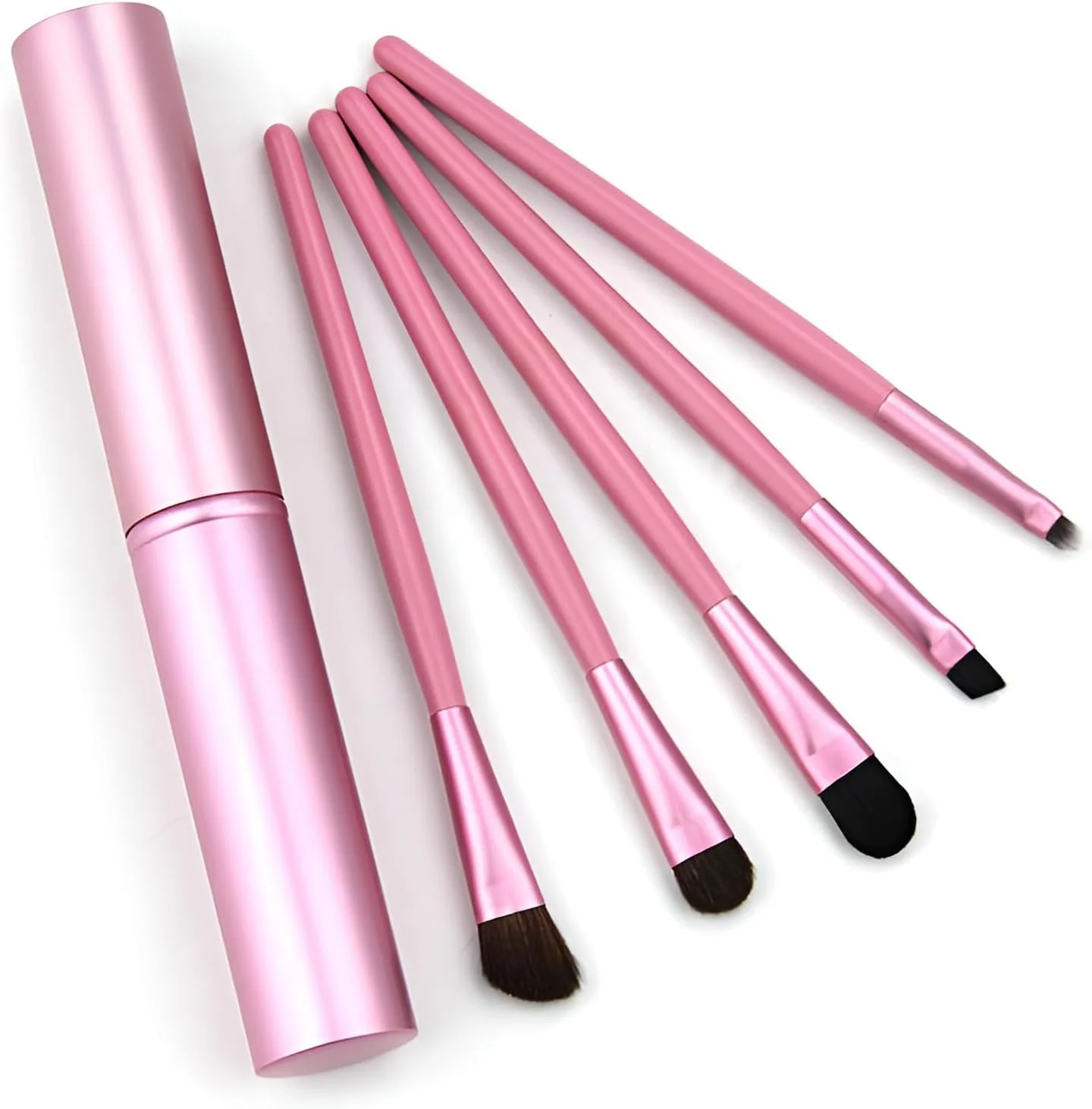 ست براش آرایشی مسافرتی AmiCera، 5 عدد براش سایه چشم، براش کانتور بینی، سایه چشم، ابرو، لب، به همراه محفظه لوله ای، کوچک و قابل حمل، موهای نرم، ابزار آرایشی حرفه ای، صورتی ست براش آرایشی مسافرتی AmiCera، 5 عدد براش سایه چشم، براش کانتور بینی، سایه چشم، ابرو، لب، به همراه محفظه لوله ای، کوچک و قابل حمل، موهای نرم، ابزار آرایشی حرفه ای، صورتی