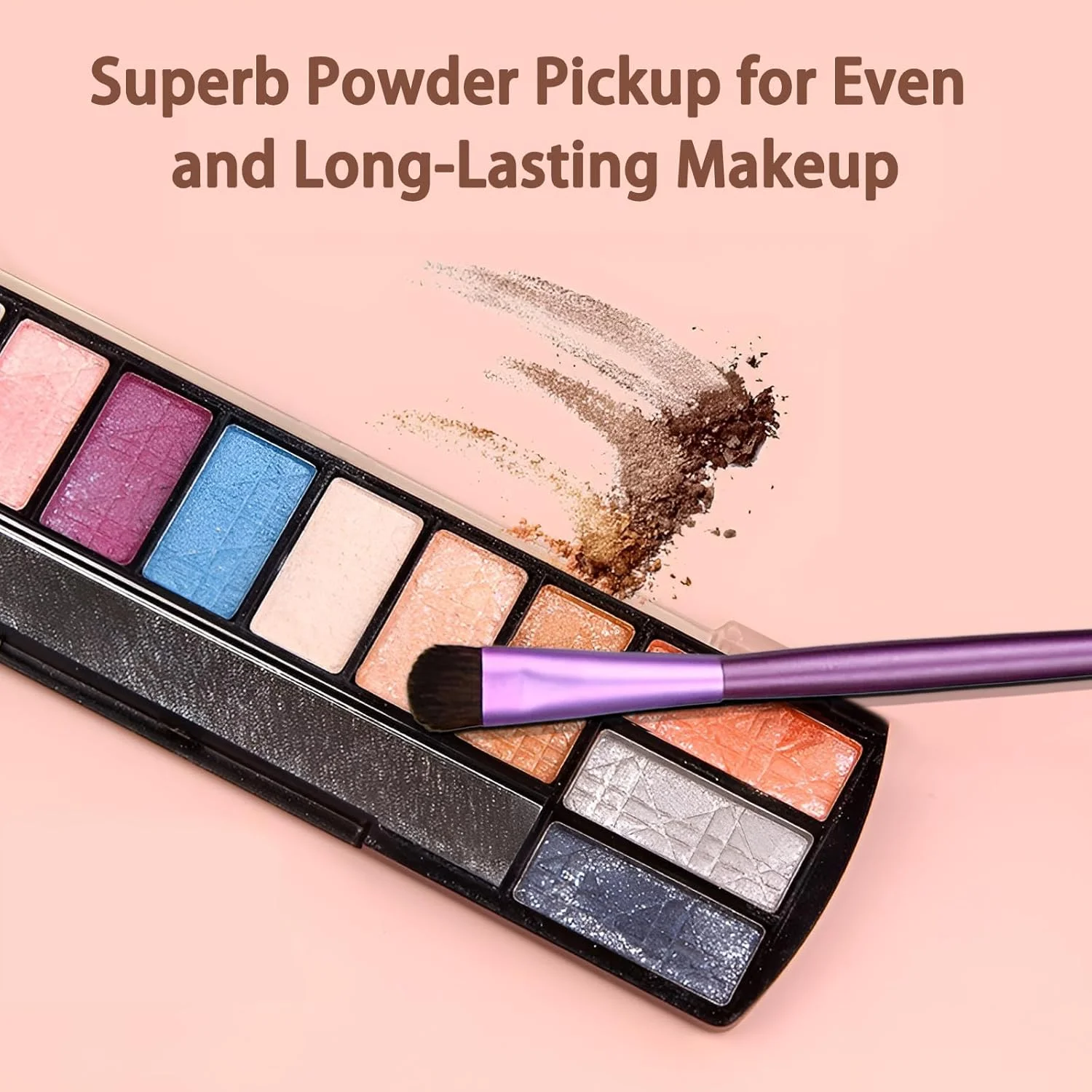 ست براش آرایشی مسافرتی AmiCera، 5 عدد براش سایه چشم، ست براش آرایشی سایه چشم و کانتور بینی با محفظه لوله ای، کوچک و قابل حمل، موهای نرم، ابزار آرایشی حرفه ای، بنفش