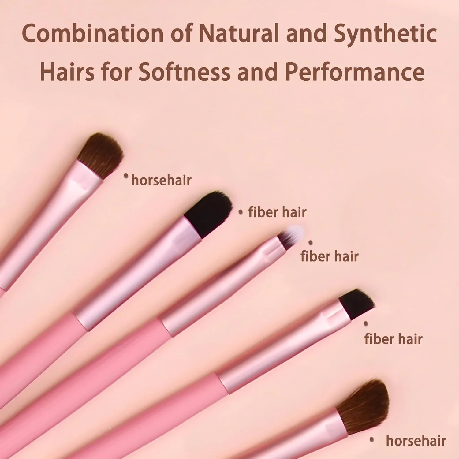 ست براش آرایشی مسافرتی AmiCera، 5 عدد براش سایه چشم، ست براش آرایشی سایه چشم و کانتور بینی با محفظه لوله ای، کوچک و قابل حمل، موهای نرم، ابزار آرایشی حرفه ای، بنفش