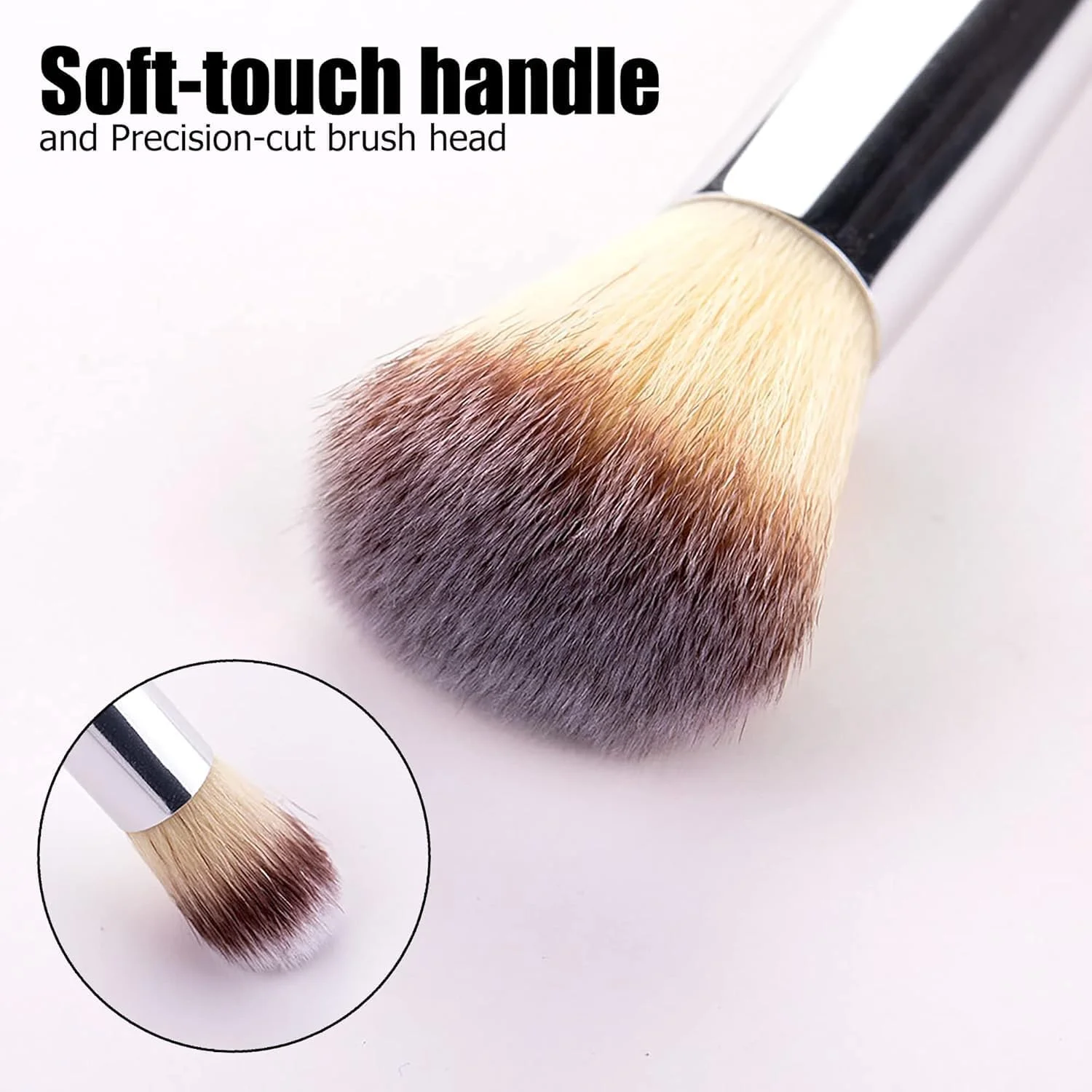 ست برس آرایشی دو سر Alleisure، 2 عددی - برس کرم پودر و کانسیلر گرد و مخروطی بی نقص، برس آرایشی دو سر برای ترکیب و پخش کردن مایع، کرم و پودر