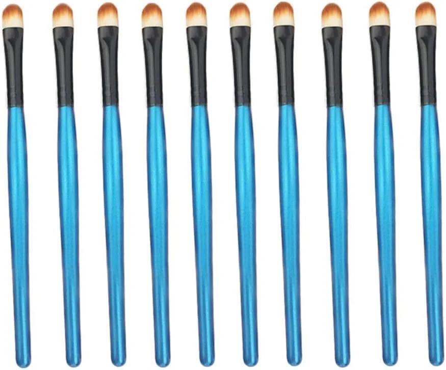 ست براش آرایشی 10 تکه AIJIA، شامل براش سایه چشم، براش لب، براش هایلایت و ابزار کاربردی - براش آرایشی آبی مشکی ست براش آرایشی 10 تکه AIJIA، شامل براش سایه چشم، براش لب، براش هایلایت و ابزار کاربردی - براش آرایشی آبی مشکی