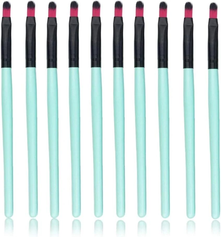 ست 10 عددی برس آرایشی AIJIA، برس سایه چشم، برس لب، برس هایلایت، ابزار کاربردی - برس آرایشی آبی (رنگ: سبز مشکی)