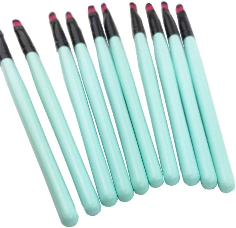 ست 10 عددی برس آرایشی AIJIA، برس سایه چشم، برس لب، برس هایلایت، ابزار کاربردی - برس آرایشی آبی (رنگ: سبز مشکی)