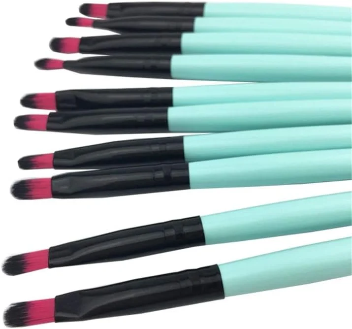 ست 10 عددی برس آرایشی AIJIA، برس سایه چشم، برس لب، برس هایلایت، ابزار کاربردی - برس آرایشی آبی (رنگ: سبز مشکی)