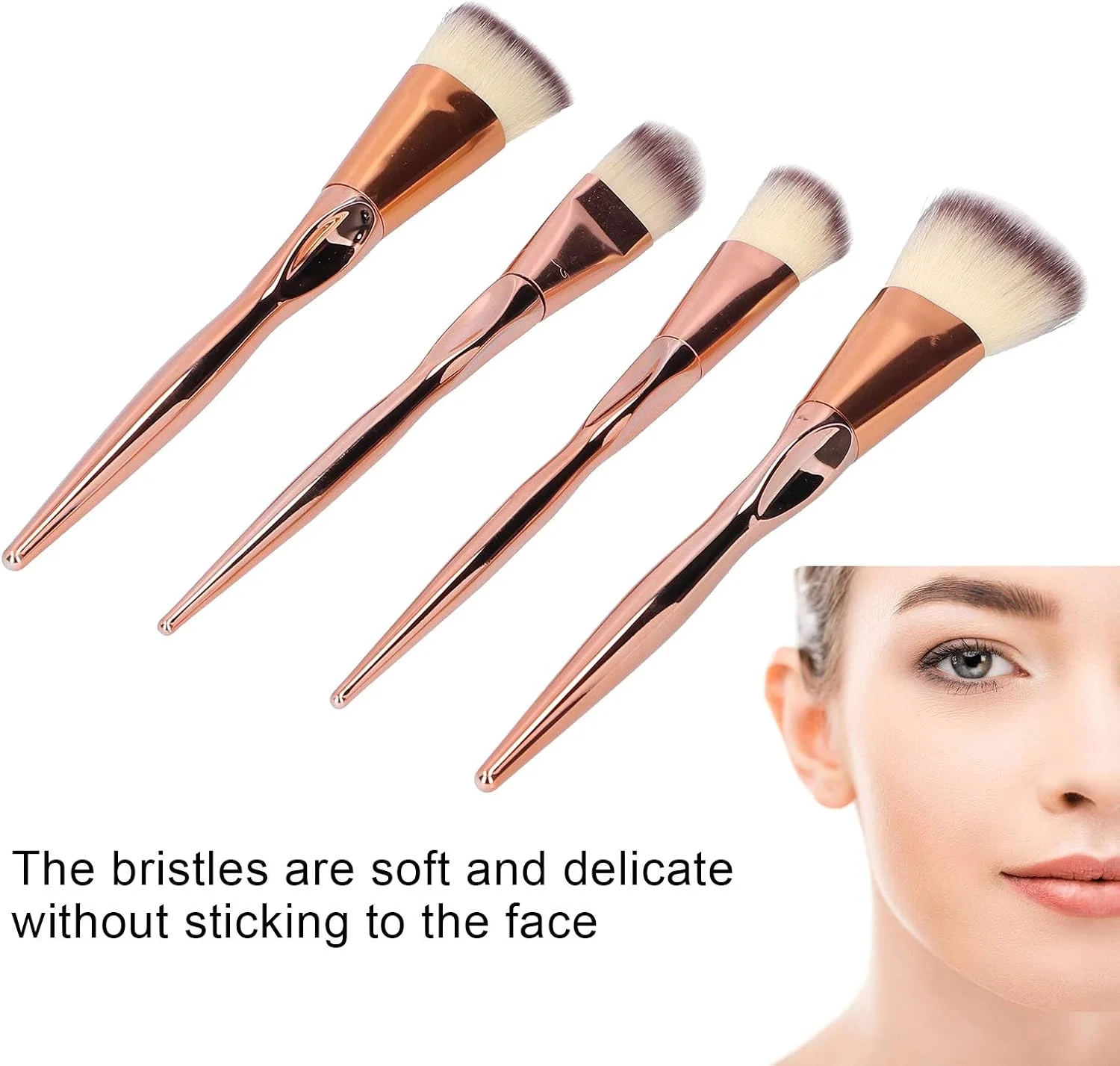 ست برس آرایشی Adsire، برس های آرایشی زیبایی، ABS نرم الاستیک کاربردی بزرگ بادوام 4 عددی برای دختران و زنان برای ایجاد آرایش صورت بی نقص
