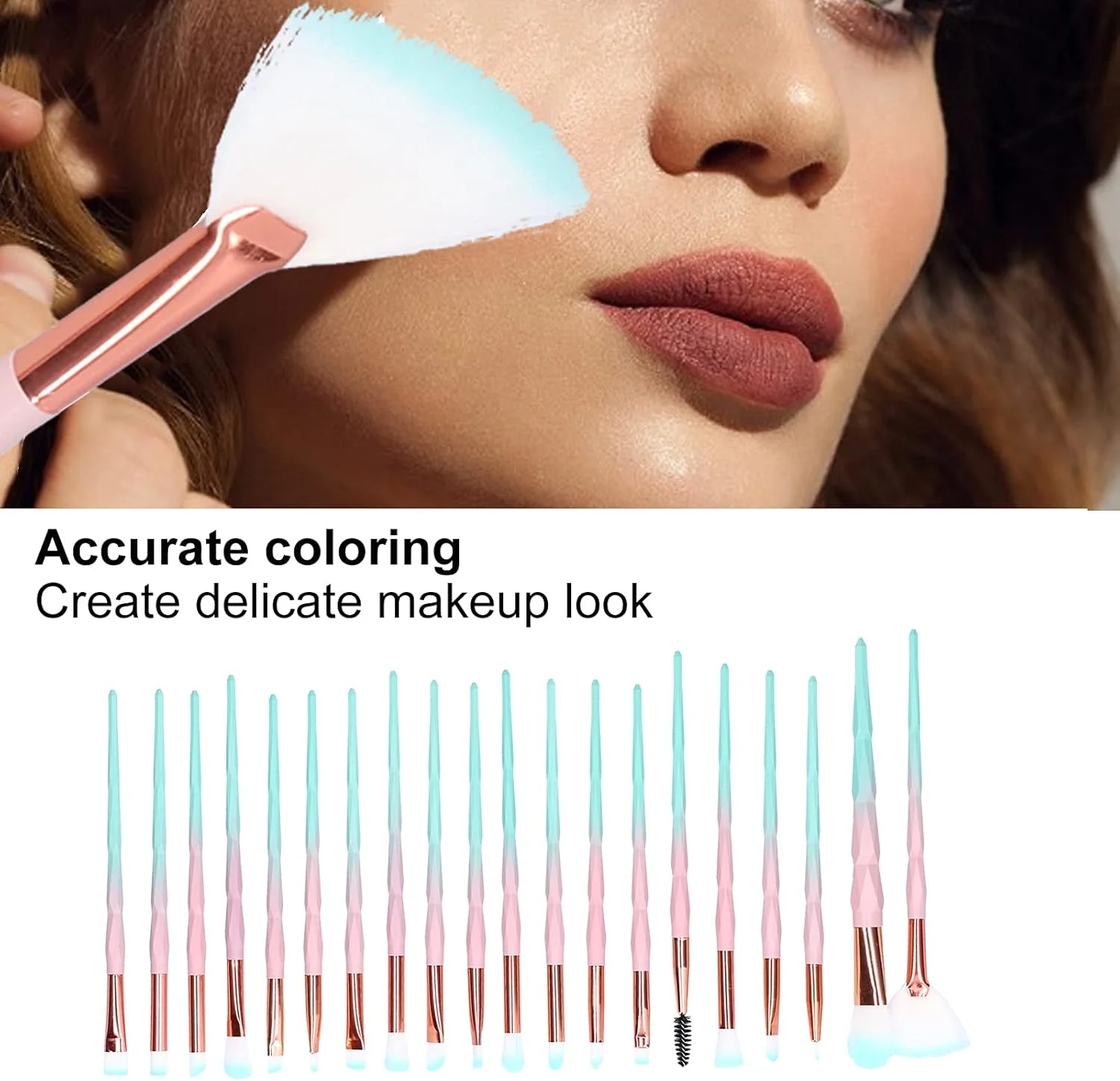 ست برس آرایشی Adsire، برس های نرم، قابل حمل، حرفه ای، دقیق و راحت برای آرایش صورت، مناسب برای استفاده حرفه ای، منزل، دختران و زنان