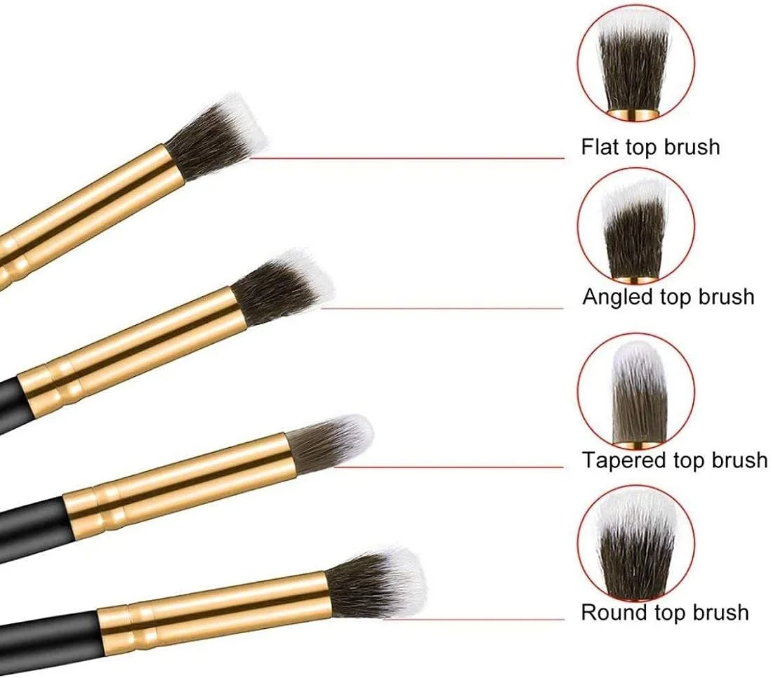 ست 4 عددی برس چشم حرفه ای آدبنی، شامل برس های کرم پودر، ریمل، ترکیب کننده و مدادی، ابزار آرایش، برس مشکی آرایشی، مشکی