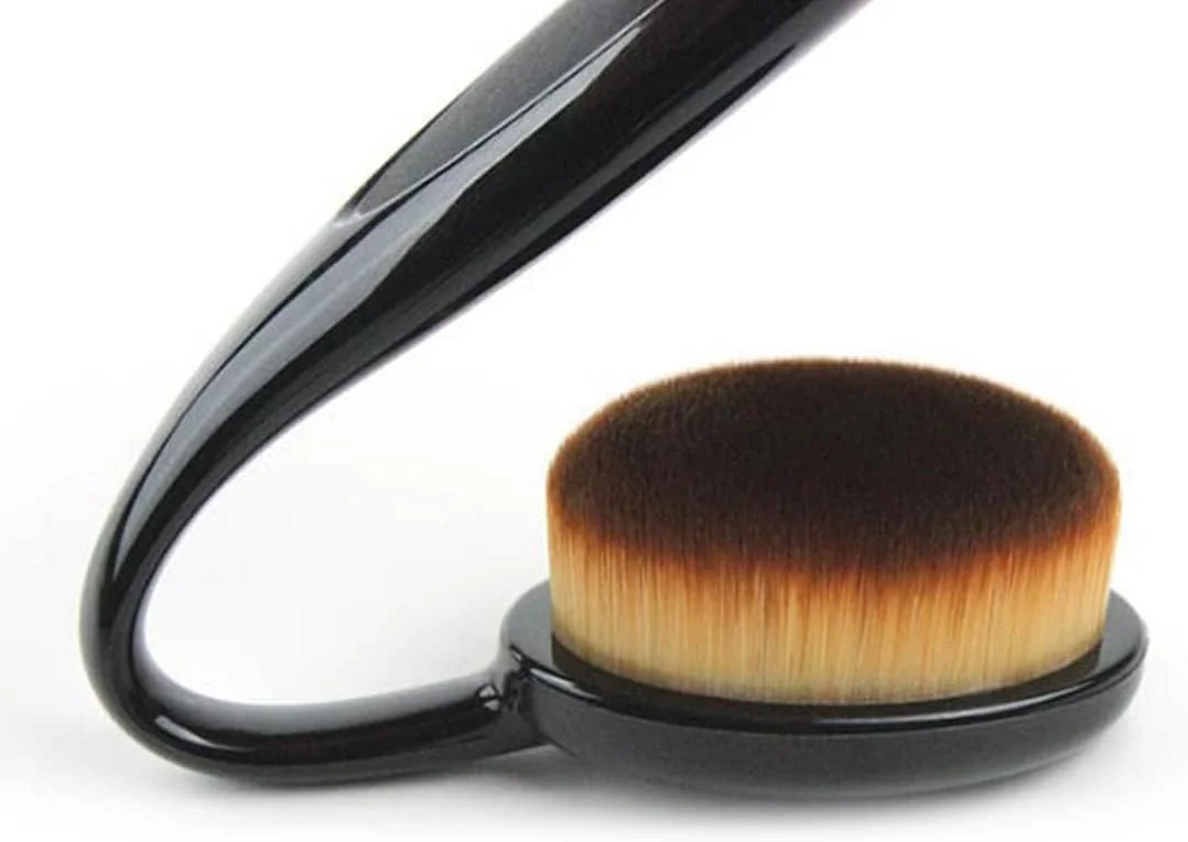 ست برس آرایشی بیضی شکل 10 تکه Adbeni، برس های حرفه ای برای کرم پودر، کانسیلر، ترکیب، رژگونه، پودر مایع، ابزار آرایشی (بسته 10 عددی، مشکی)