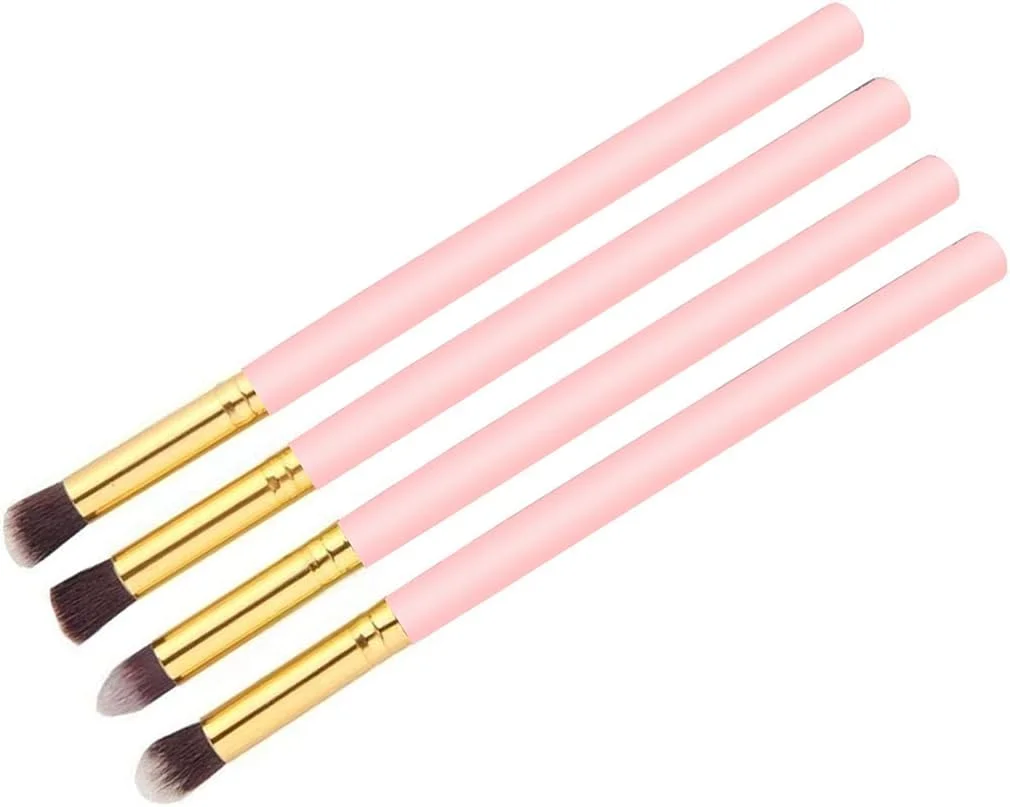 ست برس آرایشی چشم آدبنی 4 عددی، برس های حرفه ای برای کرم پودر، ریمل، ترکیب، مدادی، ابزار آرایش، برس مشکی صورتی