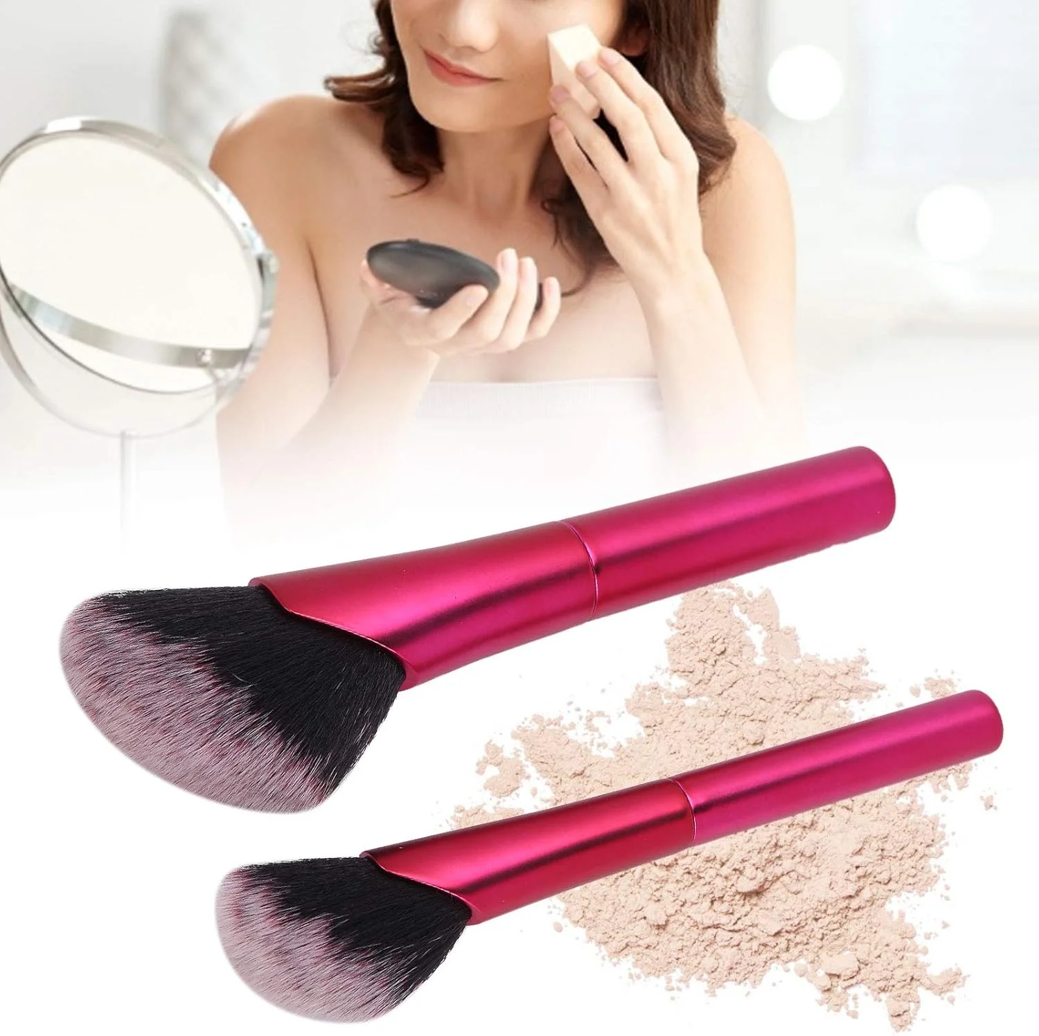 ABHJKLM ست برس پودر رژگونه، برس های آرایشی راحت برای هنرمندان، عاشقان، مبتدیان و استفاده حرفه ای ABHJKLM ست برس پودر رژگونه، برس های آرایشی راحت برای هنرمندان، عاشقان، مبتدیان و استفاده حرفه ای