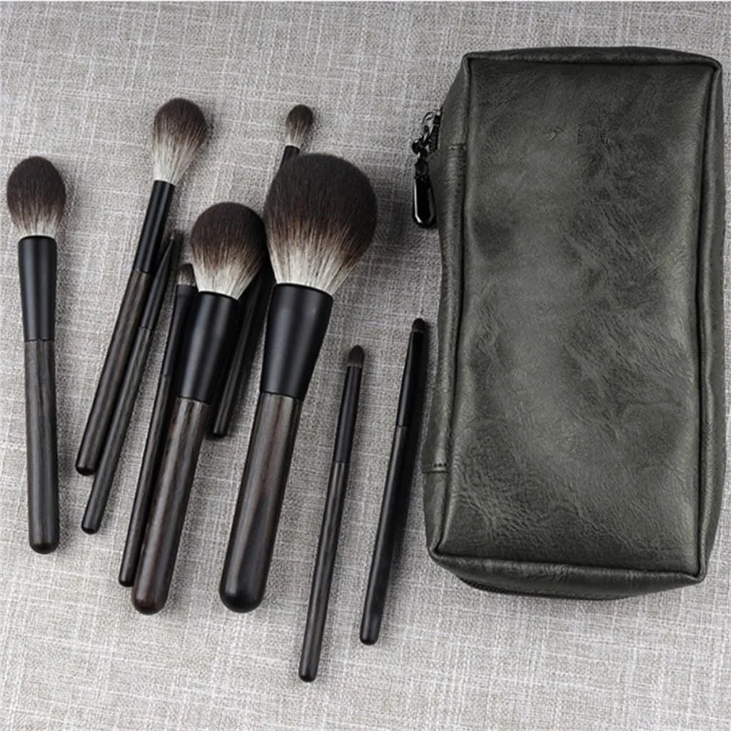 ست برس آرایشی 9 تکه با دسته چوبی، شامل برس رژگونه، برس سایه چشم، ابزار آرایشی مبتدی ست برس آرایشی 9 تکه با دسته چوبی، شامل برس رژگونه، برس سایه چشم، ابزار آرایشی مبتدی