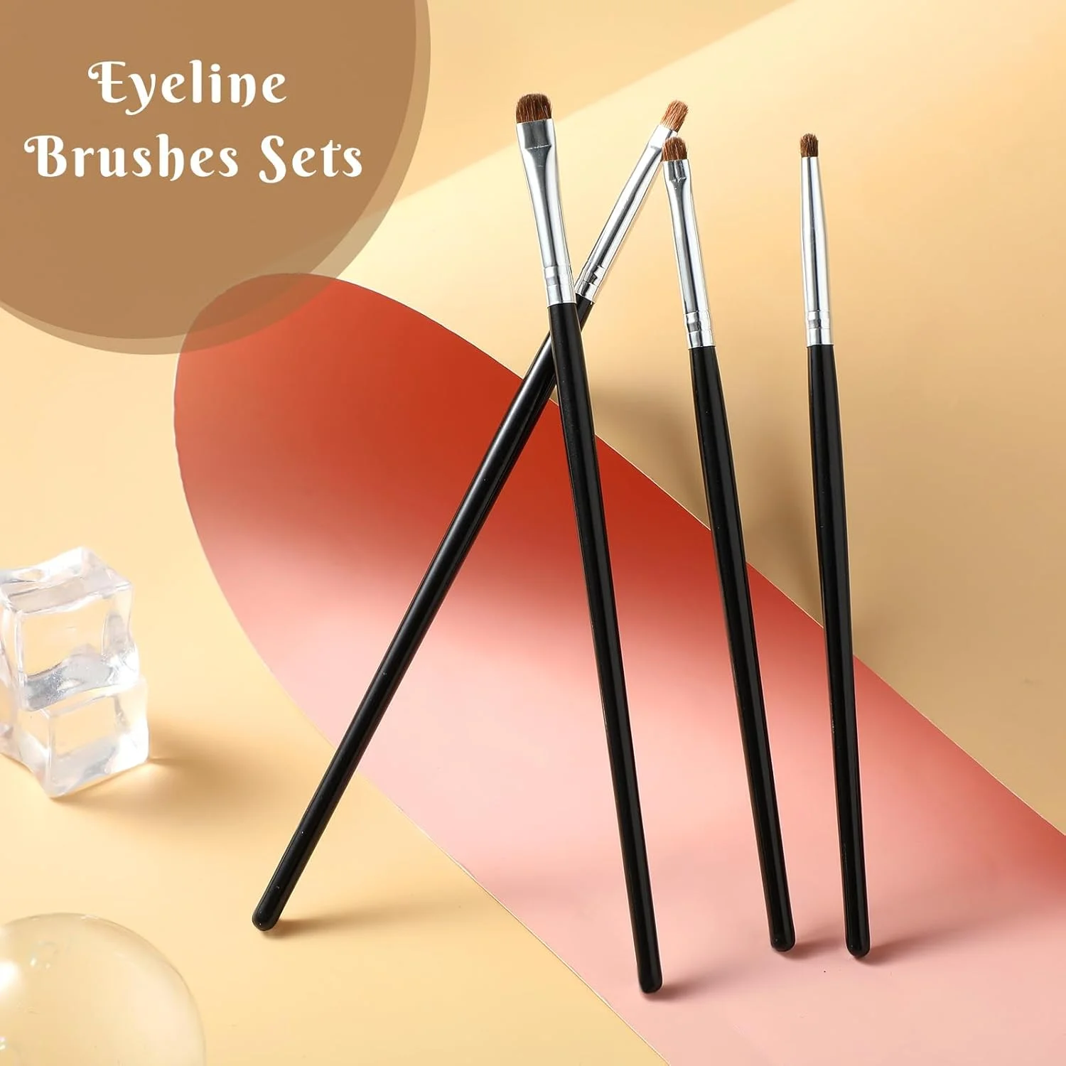 ست براش سایه چشم Abeillo، 4 عدد براش حرفه ای آرایش چشم با موهای نرم، براش خط چشم، براش مینی Smudge، براش کانسیلر، براش هایلایت
