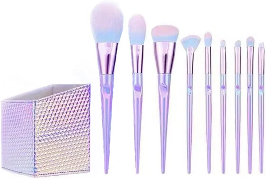 ست 9 عددی برس آرایشی، برس آرایشی نرم برای کرم پودر، رژگونه، سایه چشم، ترکیب کردن، ابزارهای آرایش زیبایی صورت ست 9 عددی برس آرایشی، برس آرایشی نرم برای کرم پودر، رژگونه، سایه چشم، ترکیب کردن، ابزارهای آرایش زیبایی صورت