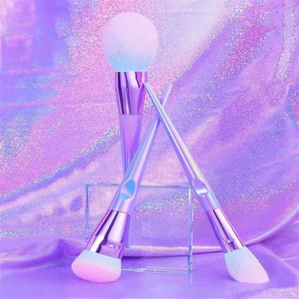 ست 9 عددی برس آرایشی، برس آرایشی نرم برای کرم پودر، رژگونه، سایه چشم، ترکیب کردن، ابزارهای آرایش زیبایی صورت