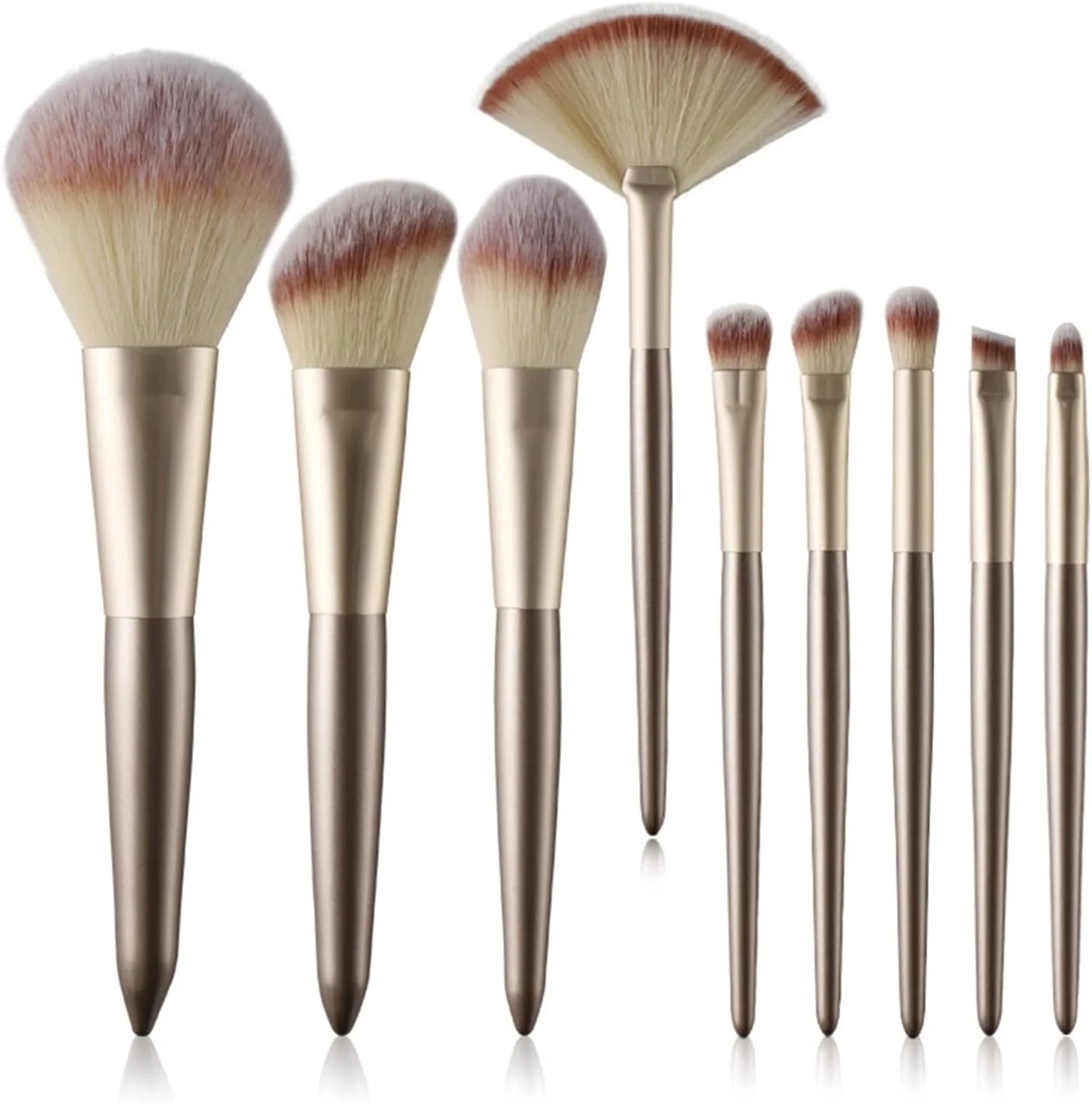 ست 9 عددی برس آرایشی برای کرم پودر، رژگونه، سایه چشم و ترکیب آرایش