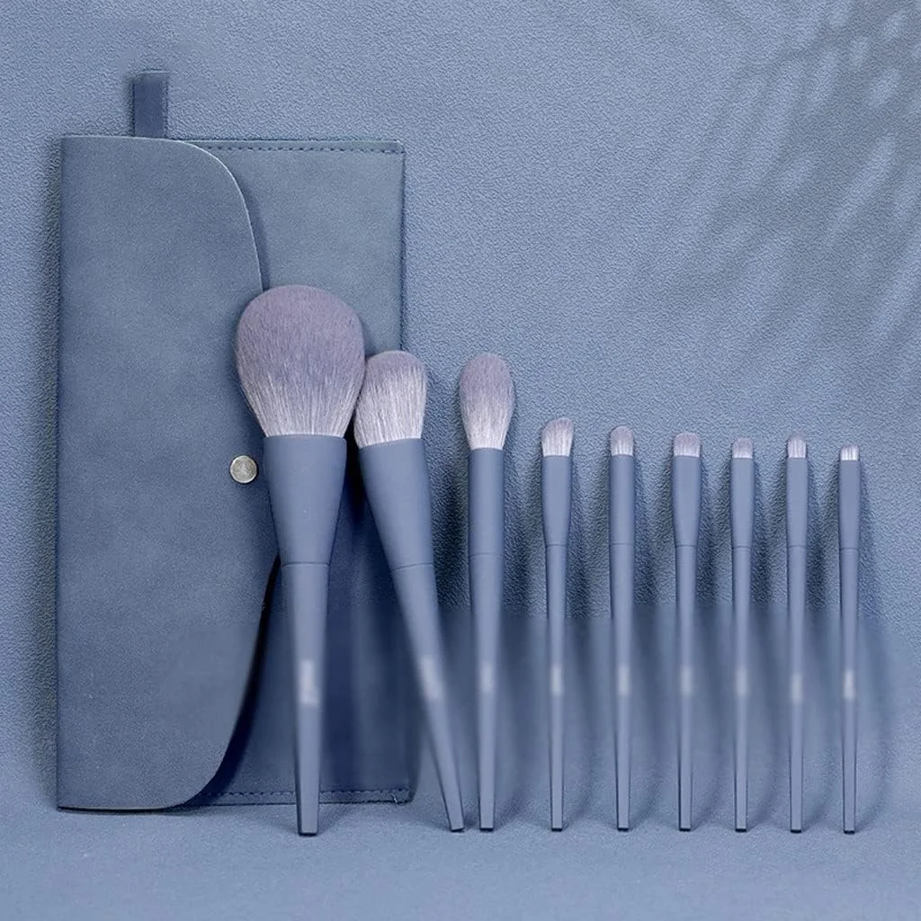 ست 9 عددی برس آرایشی آبی، برس کامل، برس رژگونه، پودر فیکس، برس سایه چشم، ابزار آرایشی ست 9 عددی برس آرایشی آبی، برس کامل، برس رژگونه، پودر فیکس، برس سایه چشم، ابزار آرایشی