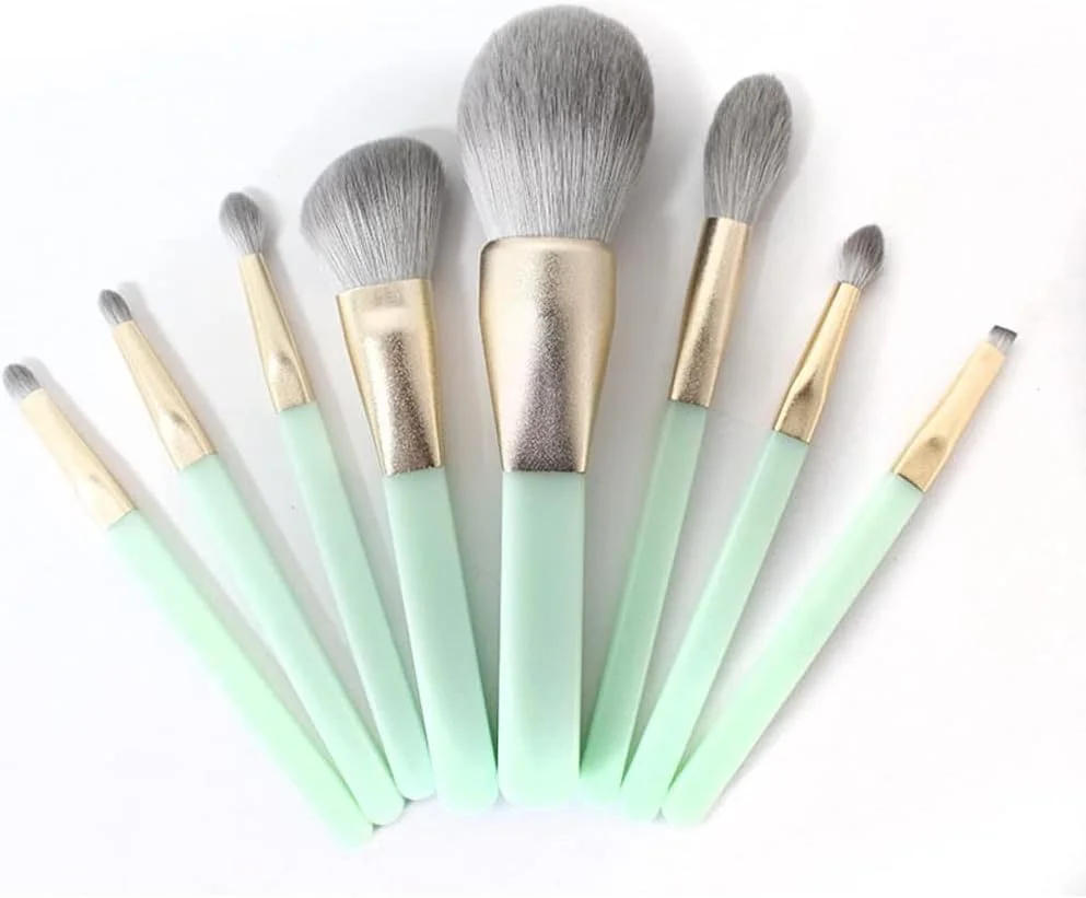 ست برس آرایشی حرفه ای 8 عددی، موی نایلونی، دسته چوبی ست برس آرایشی حرفه ای 8 عددی، موی نایلونی، دسته چوبی