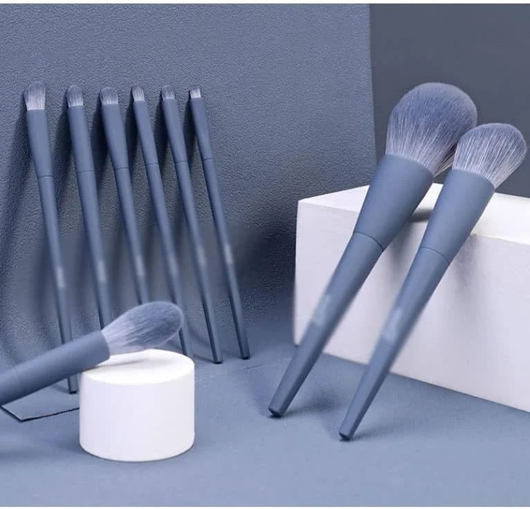 ست 9 عددی برس آرایشی آبی، برس کامل، برس رژگونه، پودر فیکس، برس سایه چشم، ابزار آرایشی ست 9 عددی برس آرایشی آبی، برس کامل، برس رژگونه، پودر فیکس، برس سایه چشم، ابزار آرایشی