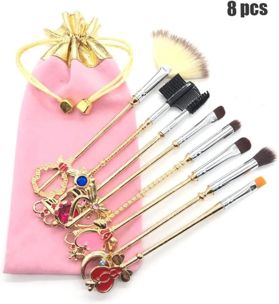 ست 8 عددی برس آرایشی ساکورا، کیت ابزار آرایش لوازم آرایشی، پودر، اپلیکاتور کرم مایع، شامل کیف بند دار صورتی (صورتی و طلایی) ست 8 عددی برس آرایشی ساکورا، کیت ابزار آرایش لوازم آرایشی، پودر، اپلیکاتور کرم مایع، شامل کیف بند دار صورتی (صورتی و طلایی)