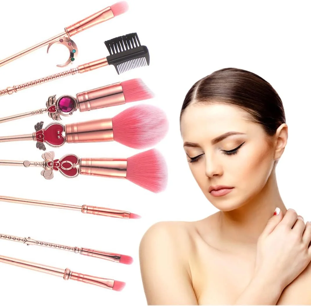 ست 8 عددی برس آرایشی ساکورا، کیت ابزار آرایش لوازم آرایشی، پودر، اپلیکاتور کرم مایع، شامل کیف بند دار صورتی (صورتی و طلایی) ست 8 عددی برس آرایشی ساکورا، کیت ابزار آرایش لوازم آرایشی، پودر، اپلیکاتور کرم مایع، شامل کیف بند دار صورتی (صورتی و طلایی)