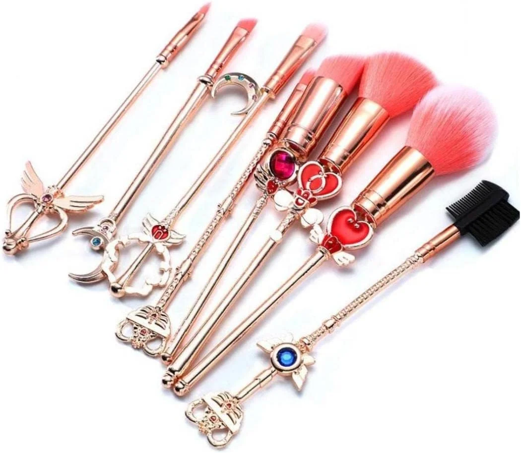 ست 8 عددی برس آرایشی ساکورا، کیت ابزار آرایش لوازم آرایشی، پودر، اپلیکاتور کرم مایع، شامل کیف بند دار صورتی (صورتی و طلایی) ست 8 عددی برس آرایشی ساکورا، کیت ابزار آرایش لوازم آرایشی، پودر، اپلیکاتور کرم مایع، شامل کیف بند دار صورتی (صورتی و طلایی)