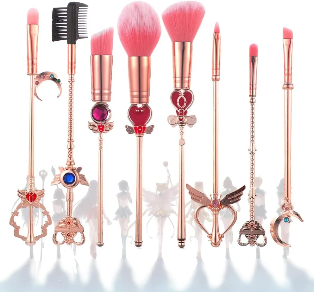 ست 8 عددی برس آرایشی ساکورا، کیت ابزار آرایش لوازم آرایشی، پودر، اپلیکاتور کرم مایع، شامل کیف بند دار صورتی (صورتی و طلایی) ست 8 عددی برس آرایشی ساکورا، کیت ابزار آرایش لوازم آرایشی، پودر، اپلیکاتور کرم مایع، شامل کیف بند دار صورتی (صورتی و طلایی)